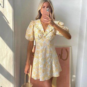 Rixo Kayla ruffled floral-print cotton mini dress